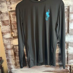 Sport-Tek Dark Gray Long Sleeve with Blue Graphic